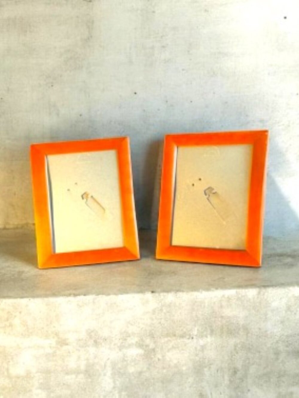VTG Intercraft 5x7 Wood Tabletop Frames Geometric Stepped Backing-Set of 2 MCM